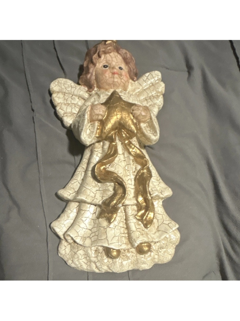 Vintage Style Crackle Finish Angel Wall Plaque